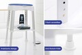 Scaun de dus reglabil Maximex, Shower, 35x59 cm, aluminiu, alb/albastru