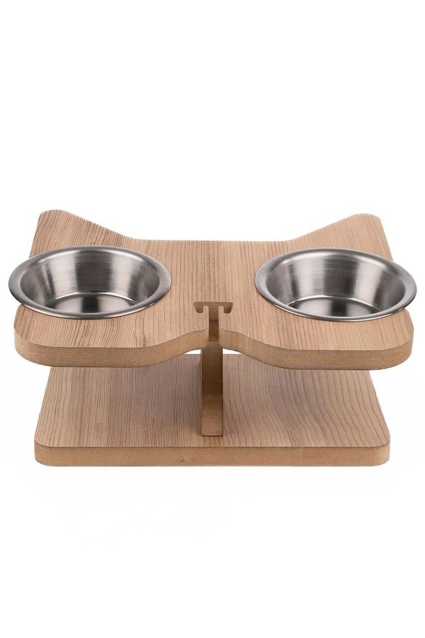 Bol pentru hrana animale de companie, Paws &amp; Whiskers, Apvm3, MDF , Multicolor - imagine 2