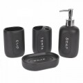 Set de baie din portelan, 4 piese, InArt, Black
