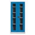 Dulap de depozitare cu incuietoare, Shelvoria, Js1005Ma, 92x198x40 cm, Otel, Gri/Albastru