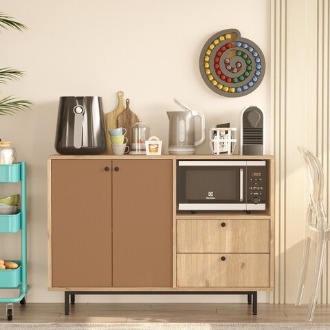 Dulap multifunctional, Locelso, RE2-SK, Stejar / Tigla Roșu