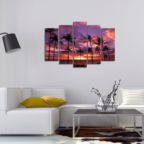 Set 5 tablouri decorative, 5PATHW-1, Canvas, 19 x 70 cm, Multicolor Canvart