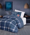 Lenjerie de pat pentru o persoana Young, Given - Grey v2, Cotton Box, Bumbac Ranforce