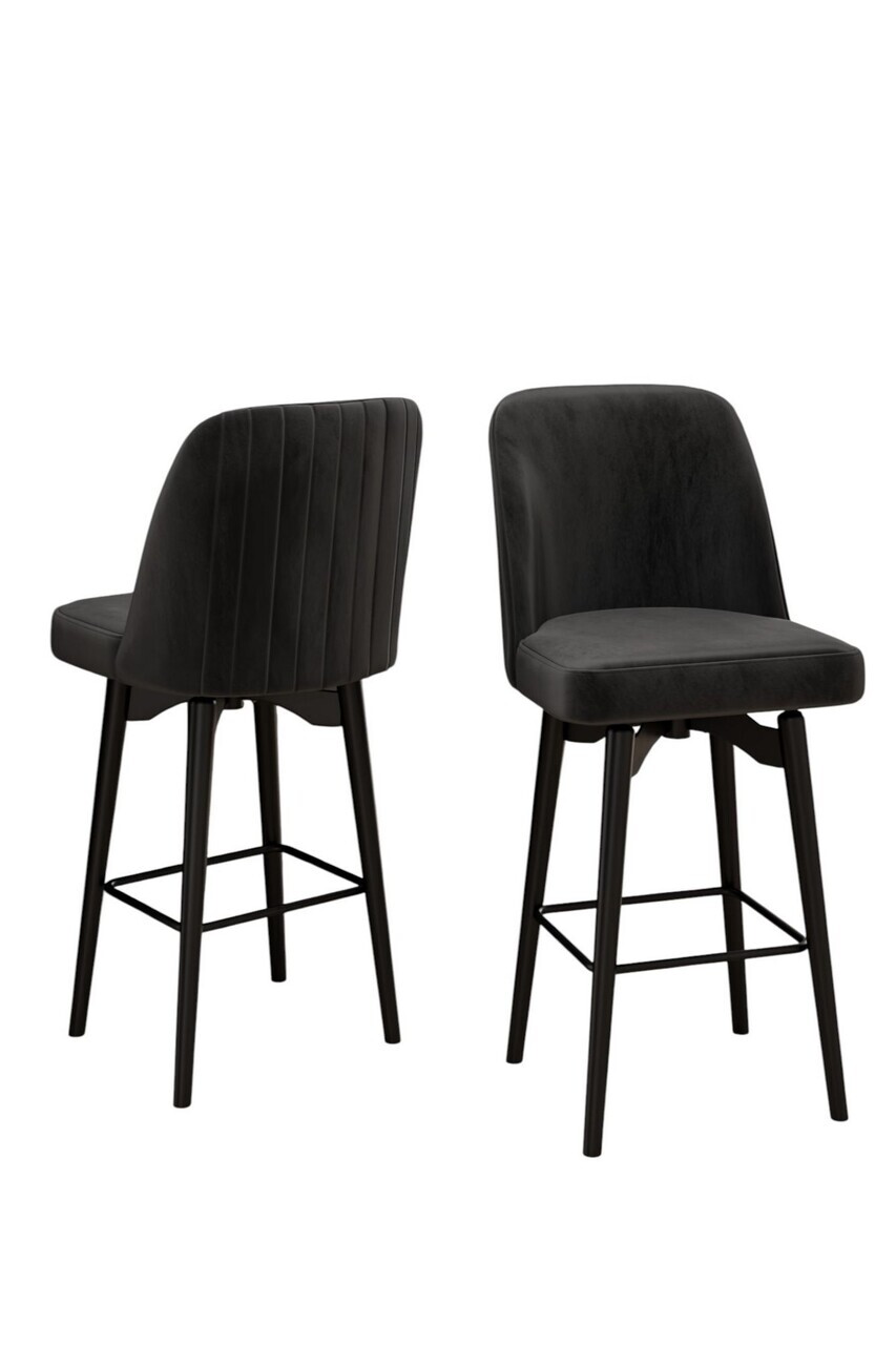 Set scaune 4 piese, Hanah Home, Evax, Negru — imaginea 2