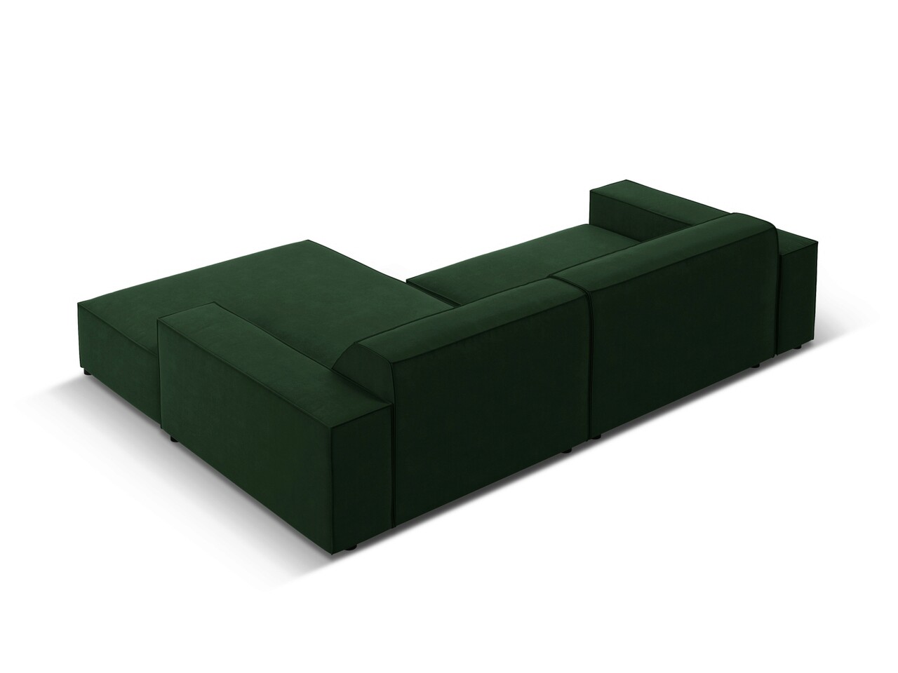 Coltar modular dreapta 3 locuri, Jodie, Micadoni Home, BL, 224x166x70 cm, catifea, verde bottle