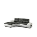 Coltar extensibil stanga 4 locuri ELTAP, Ov08, Ottavio, 275x180x85 cm, lemn/poliester, gri/alb