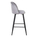 Scaun de bar Inu, Homla, 48x43x99 cm, MDF/metal/catifea din poliester, gri