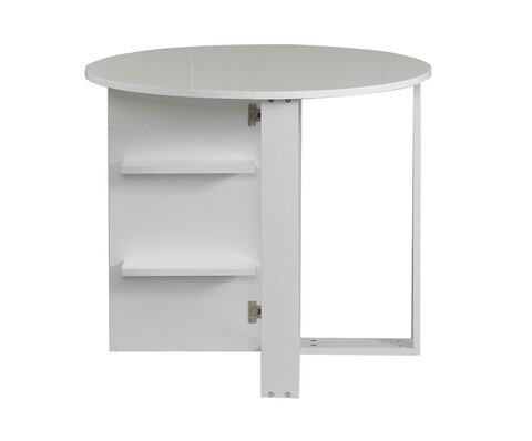 Masa pentru dining Middle, Comforty, 90×77 cm, blat pliabil, alb