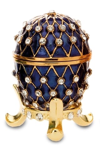 Cutie decorativa Egg, Hermann Bauer, 3.5x5.5 cm, albastru