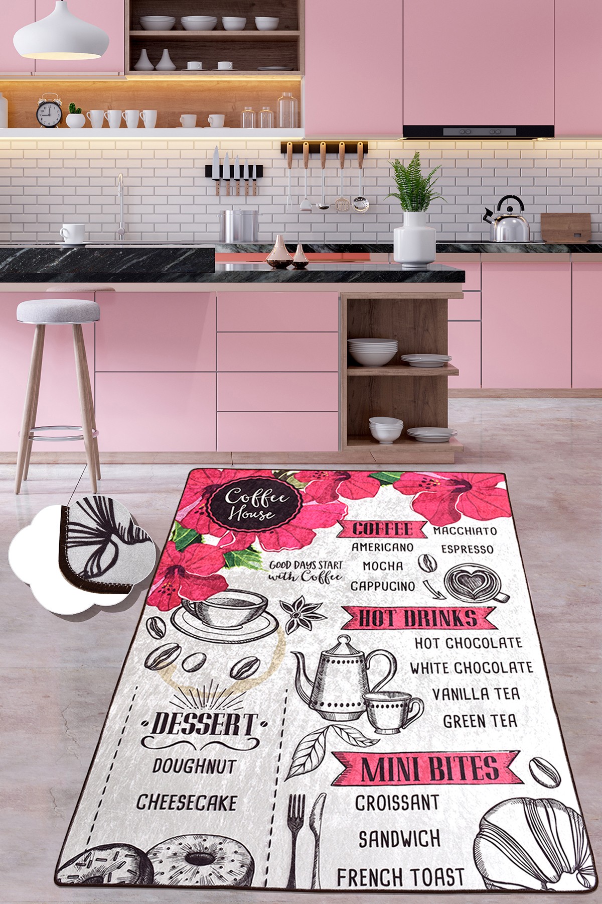 Covor, Coffee House Djt, 140x190 cm, Multicolor