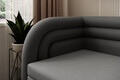 Canapea extensibila brat stanga 3 locuri, ELTAP, Fabillo, 223x86x80 cm, lemn/poliester, gri inchis
