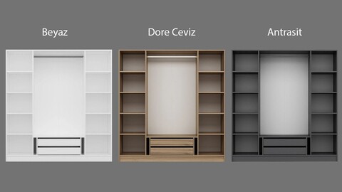 Dulap pentru haine, Minerva, Kale White, 180x190x52 cm, PAL, Alb