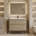 Dulap de baie cu chiuvetă, Hanah Home, Messina 85 v2, Stejar