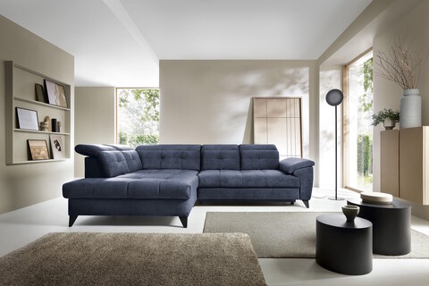 Coltar extensibil stanga 5 locuri ELTAP, LT-40REL, Inferne, 297x210x107 cm, lemn/poliester, albastru