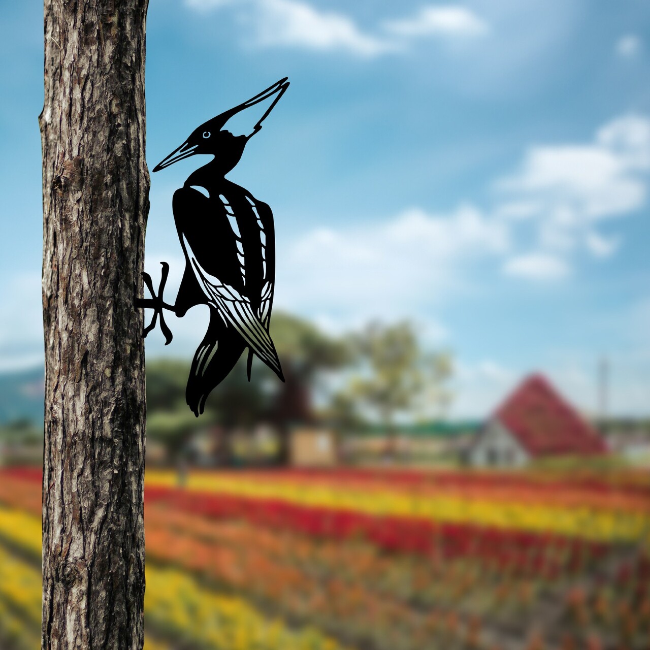 Obiect decorativ de grădină, Bird On The Branch 10, 22x40 cm, Negru - view 3
