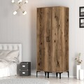 Dulap pentru haine, Hommy Craft, Kumsal SS, 80x47.5x201.4 cm, PAL, Maro