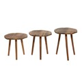 Set masute 3 piese, Tuvalle, Tuval 080, Nuc / Stejar