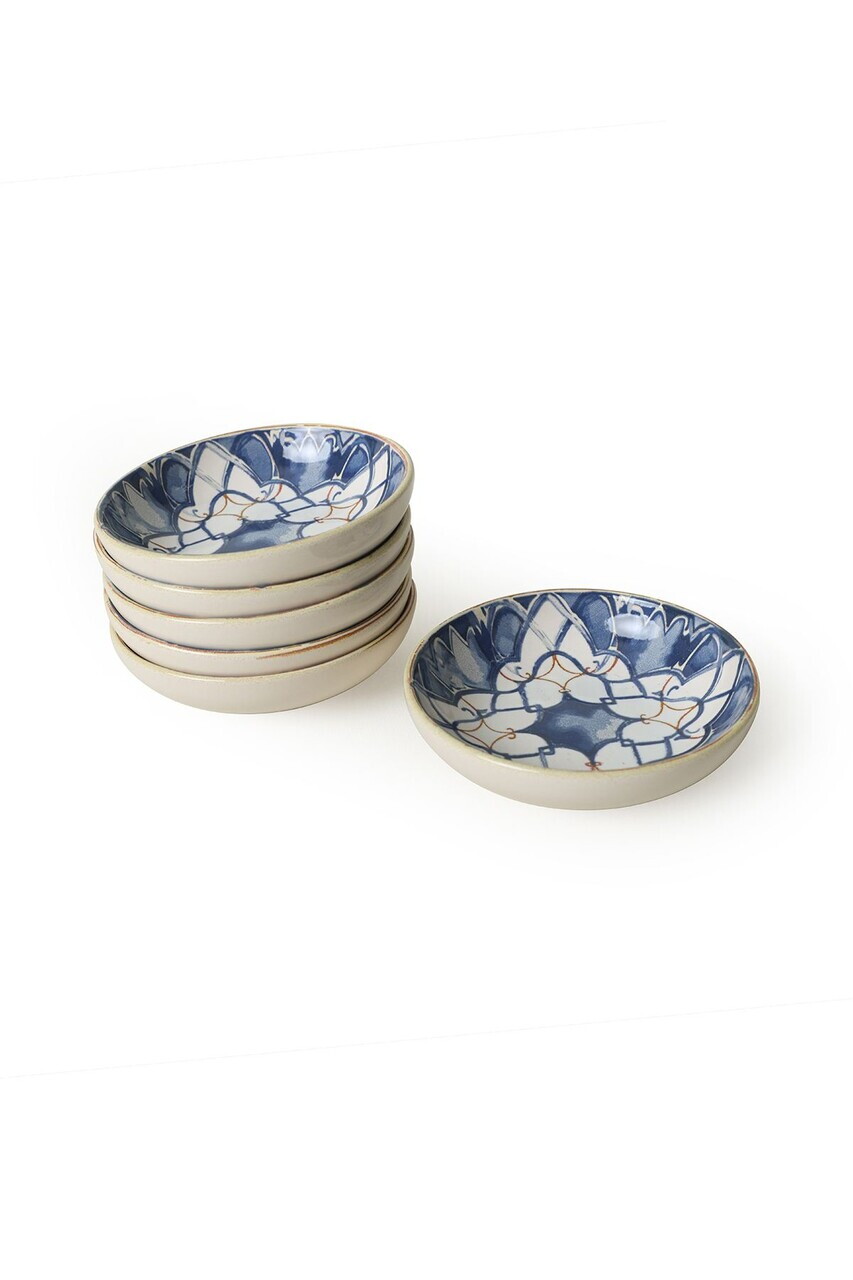 Set boluri pentru sos, Hermia, 275KRM2007, Ceramica, Alb/Albastru - view 4