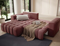 Coltar extensibil stanga 4 locuri ELTAP, Bon-13, Bonett, 250x175x92 cm, lemn/poliester, roz inchis