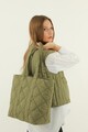 Geanta shopper, Madamra, 21KT12-002 - Khaki, textil, kaki