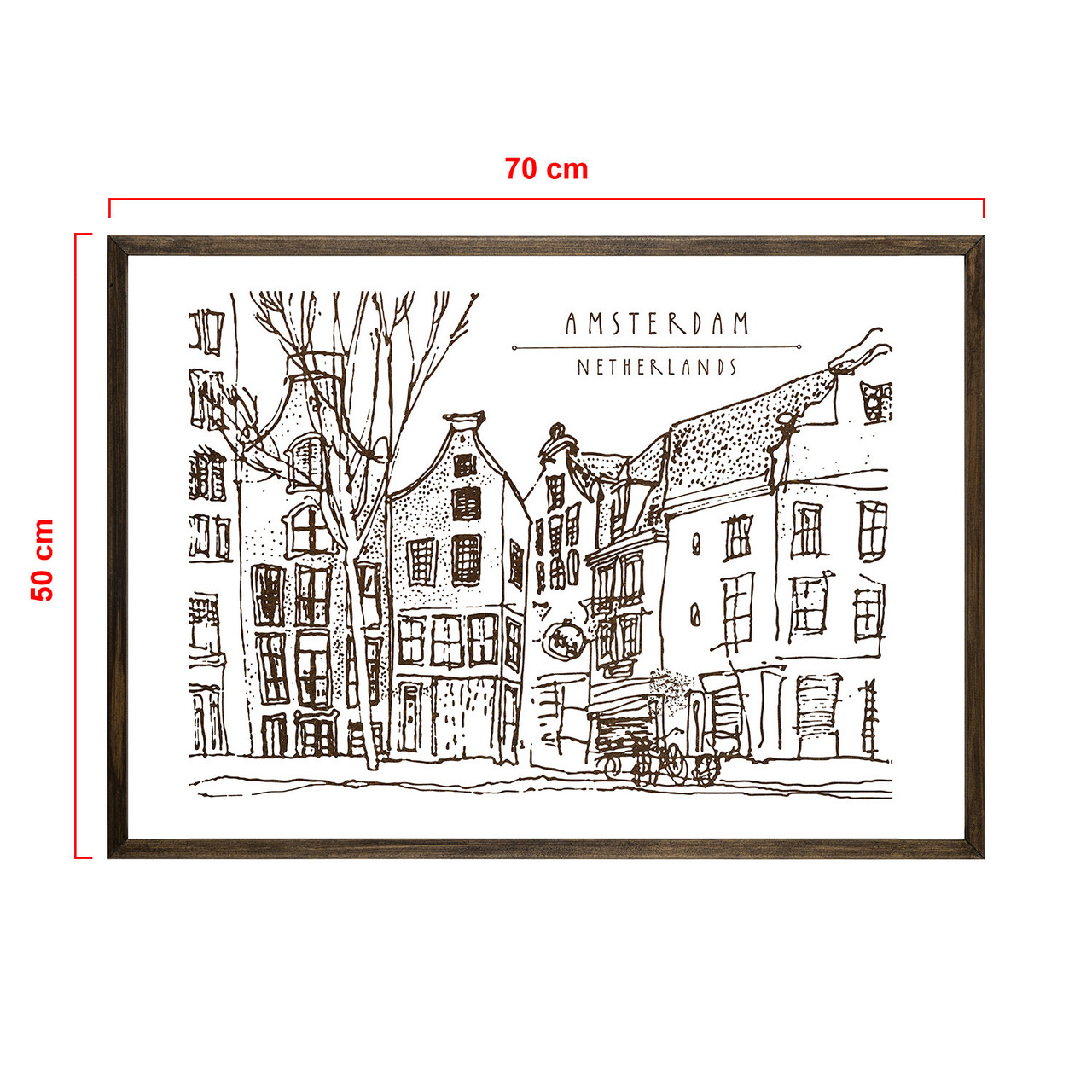 Tablou decorativ, TD140, Lemn, Desenat manual, Natural