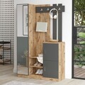 Cuier de perete, Locelso, DD7, 113.6x179.7x37.5 cm, Pin Atlantic / Antracit