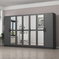 Dulap pentru haine, Minerva, Kale, 315x210x52 cm, PAL, Antracit