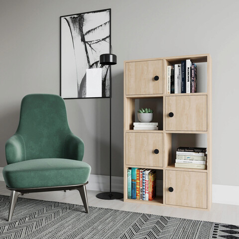 Corp biblioteca, retricy, tasso, 72x25x123.4 cm, pal, stejar