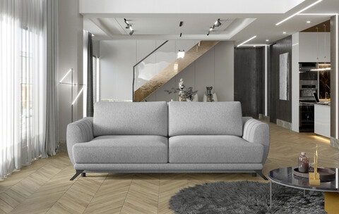 Canapea extensibila 3 locuri ELTAP, Meg04, Megis, 242x95x90 cm, lemn/poliester, gri deschis