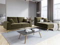 Canapea, Madara, Mazzini Sofas, 2 locuri, gold legs, 172x102x90 cm, catifea, verde