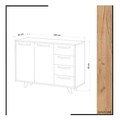 Dulap multifunctional, Mod Design, Waga, 100x82x35 cm, Stejar / Alb