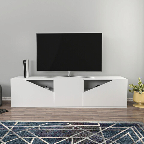 Comoda TV, Retricy, Carson, 160×35.3×40 cm, PAL, Alb 160x35.3x40