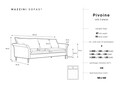 Canapea extensibila, Pivoine, Mazzini Sofas, 3 locuri, cu lada de depozitare, 245x95x98 cm, catifea, albastru petrol