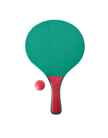 Set ping pong pentru plaja, 3 piese, lemn, rosu/verde Excellent Houseware imagine noua 2022