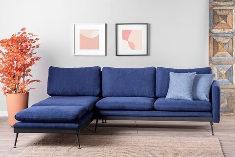 Coltar Reya Corner, Futon, 275x190x90 cm, metal, bleumarin 275x190x90 imagine model 2022