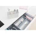 Scurgator vase cu suport tacamuri, Brabantia, SinkSide, 20x46.3x12.5 cm, aluminiu, gri deschis