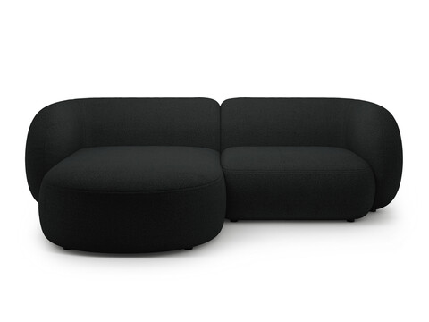 Coltar stanga 2 locuri, Kate, Micadoni, 255x176x76 cm, tesatura boucle, negru