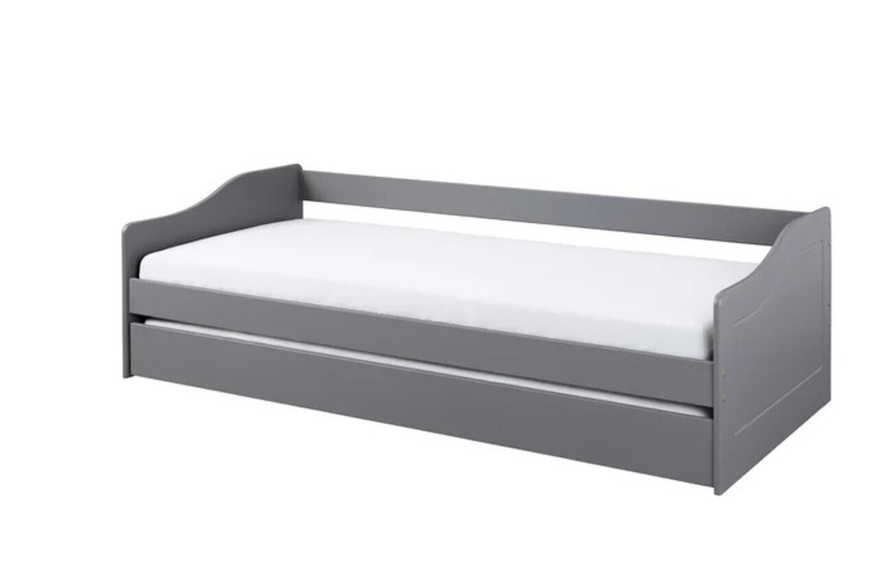 Pat multifunctional pentru o persoana, 90x200 cm, Leonie 23, Inter Link, lemn, gri - imagine 7