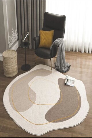 Covor, Yuvarlak-0000064-005, 180x180 cm, Poliester, Crem