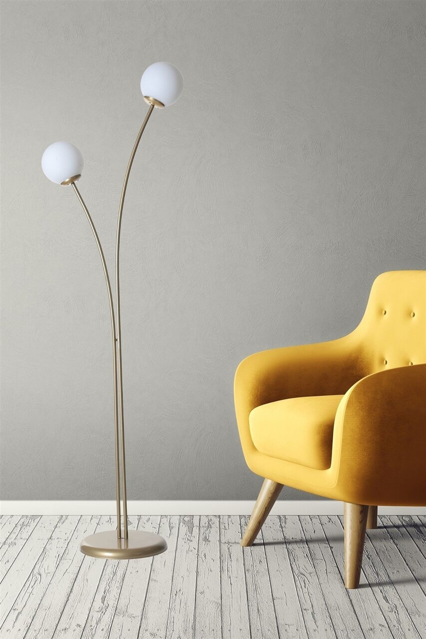 Lampadar, L'essentiel Maison, 534LUN4527, Aur/Alb - view 2