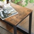 Consola cu 1 raft, Vasagle, 100 x 35 x 80 cm, otel/PAL, maro rustic