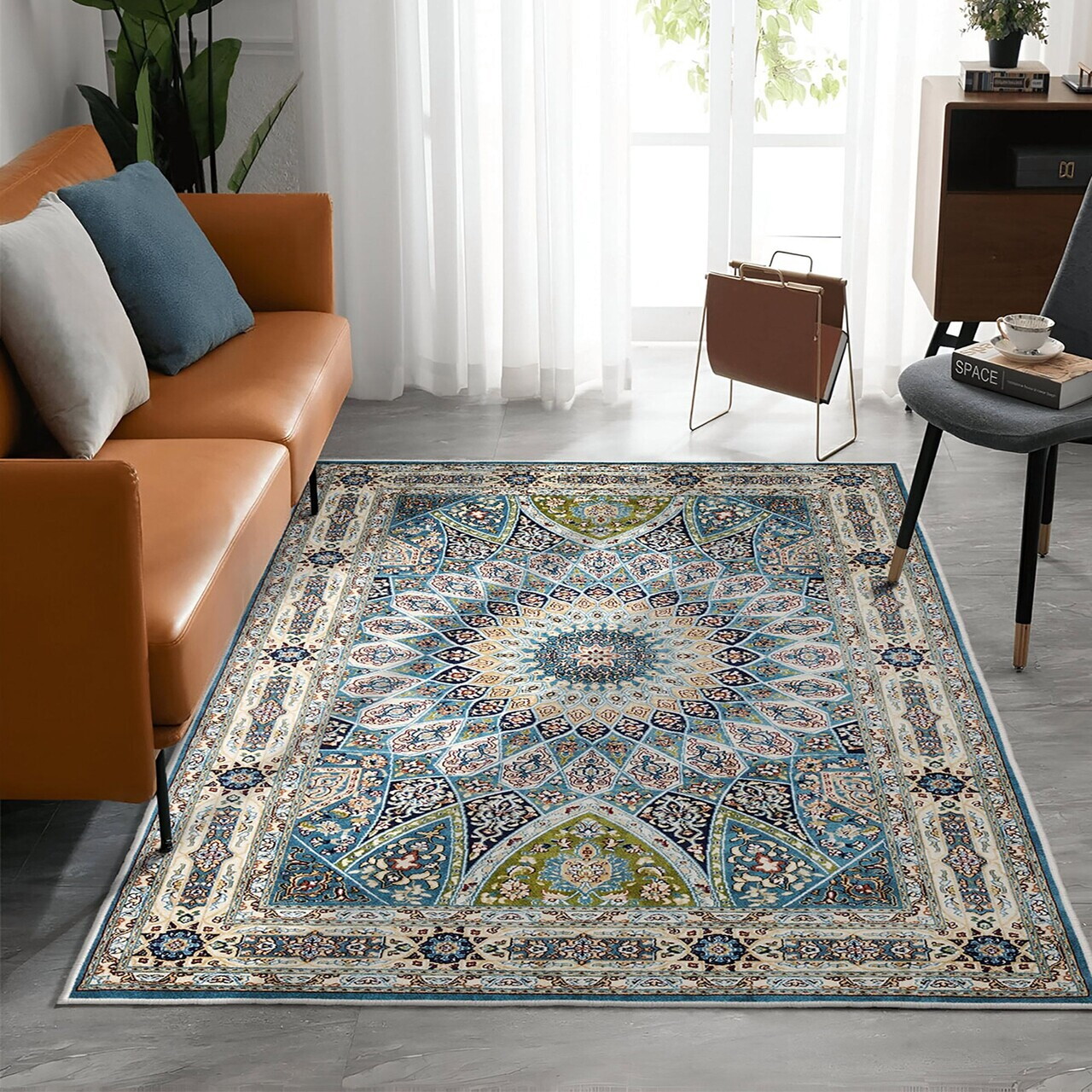 Covor, Kece-Fr11, 80x150 cm, Albastru — imaginea 2