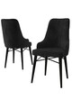 Set scaune 4 piese, Charlotte, Neta, Negru