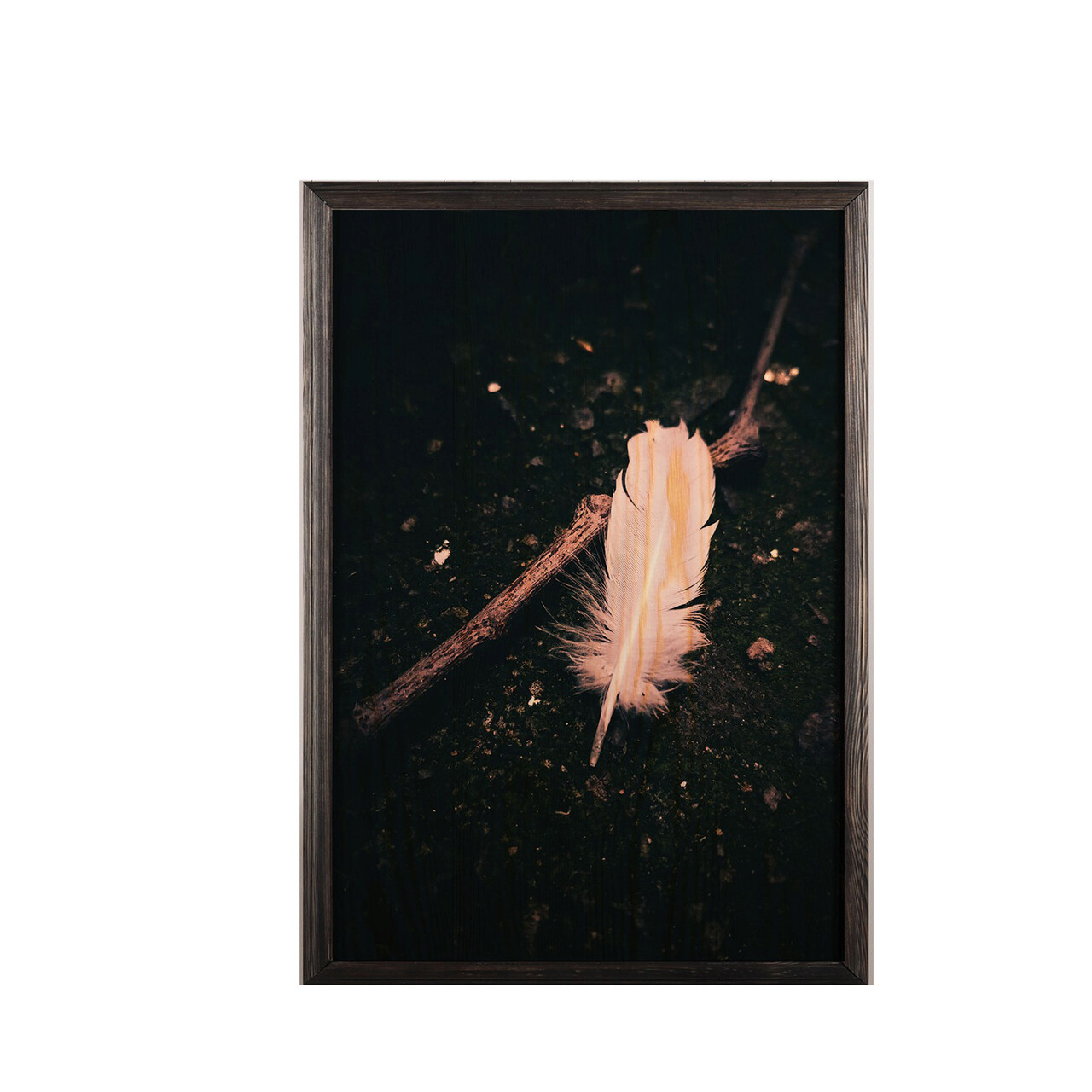 Tablou decorativ, White Feather XL, Lemn, Lemn, Multicolor - 1 | YEO
