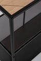 Consola Haldor, Bizzotto, 82x33x85 cm, otel/MDF/sticla temperata, negru/natural