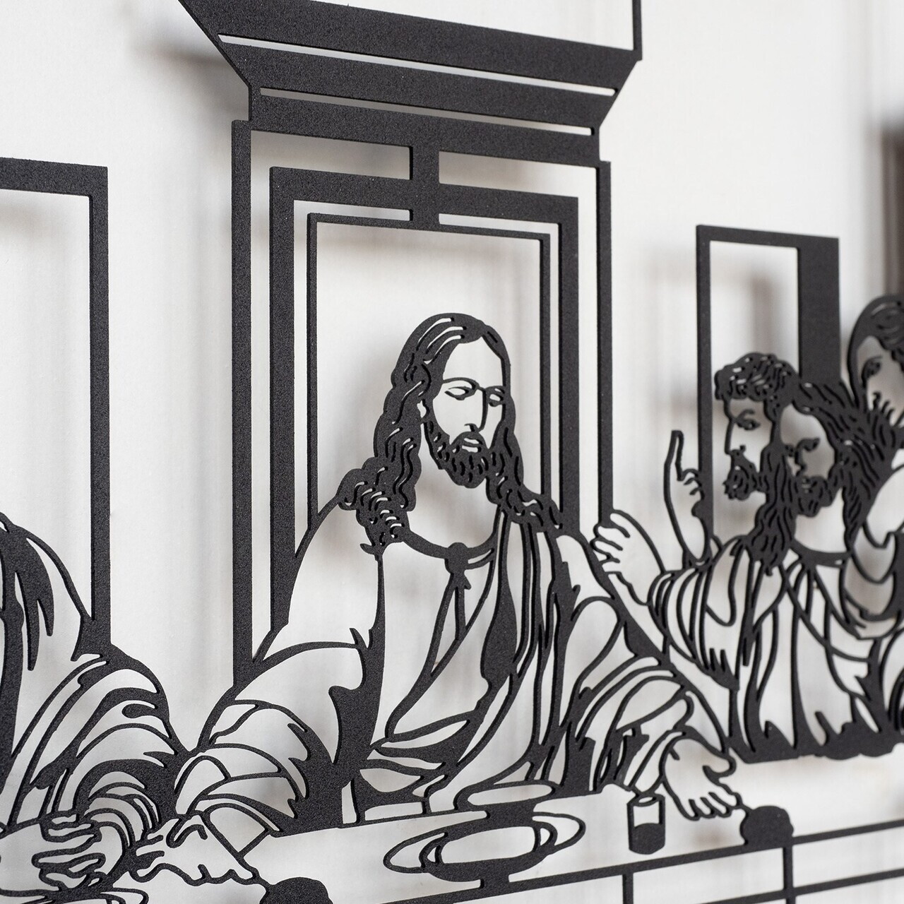 Decoratiune de perete, The Last Supper- APT380, Dimensiuni: 46 x 95 cm, Negru — imaginea 2