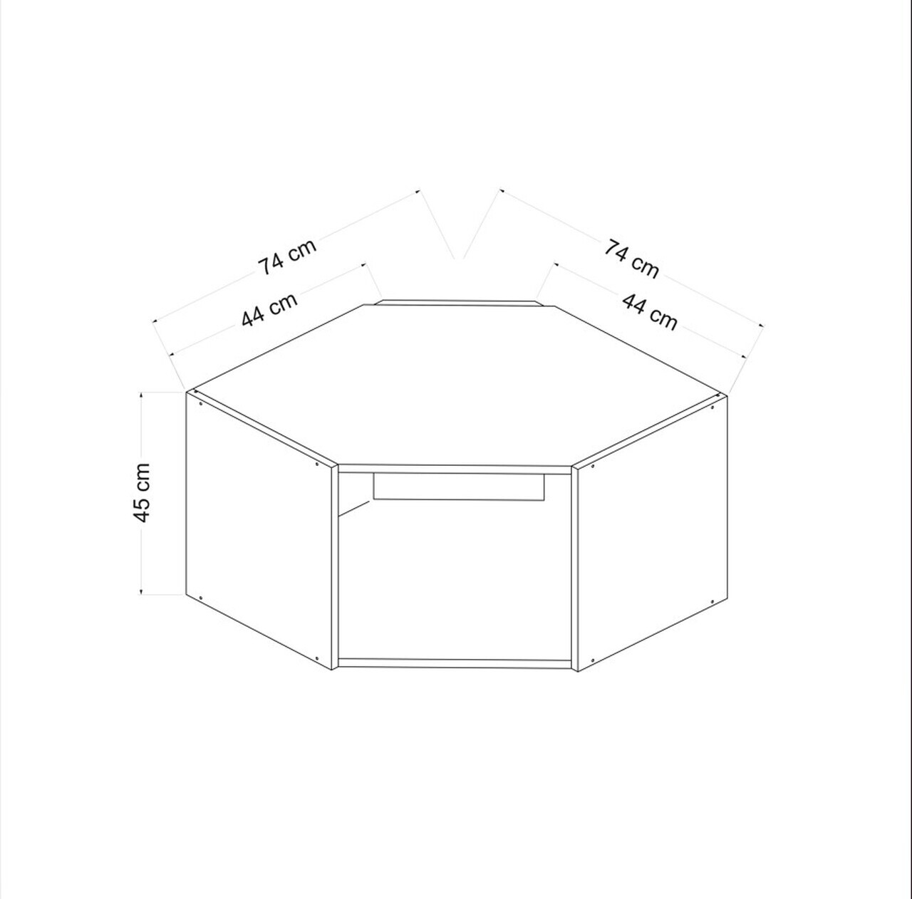 Dulap multifunctional, Hanah Home, Köşe, 74x45x44 cm, Antracit — imaginea 7