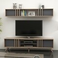 Mobilier living Bren, Maison in Design, 2 corpuri, 180 x 35 x 48 cm, natural/antracit