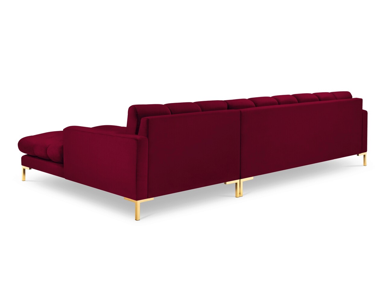 Coltar dreapta 5 locuri, Mamaia, Micadoni Home, GL, 293x185x75 cm, catifea, rosu - 2 | YEO