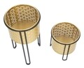 Set 2 suportui pentru ghivece Glissy, Mauro Ferretti, Ø 21x40 cm, fier, auriu
